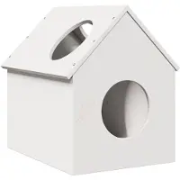 vidaXL Kattenhuis 41x50x50 cm massief grenenhout wit