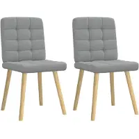 vidaXL Eetkamerstoelen 2 st stof lichtgrijs