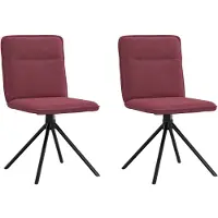 vidaXL Eetkamerstoelen 2 st stof wijnrood