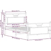 vidaXL Bedframe zonder matras, Sonoma-eikenhout, 107x203 cm, houtvezel