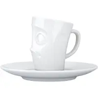 Fiftyeight Products espresso kop en schotel 80 ml met verbijsterd gezicht