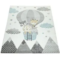 Paco Home Kindervloerkleed Cosmo 343 3d-design, schattig dier motief, pastelkleuren, kinderkamer