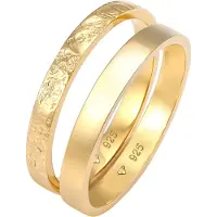 Elli - Elli Ringen Dames Ring Set Minimal Basic in 925 Sterling Zilver rose-goud verguld
