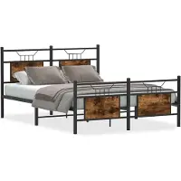 vidaXL Bedframe zonder matras hout gerookt eikenkleurig 150x200 cm