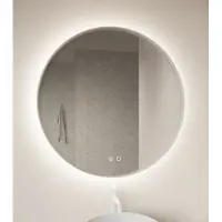 Gliss Design Athena ronde spiegel mat wit 40cm met verlichting en verwarming