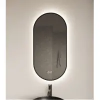 Gliss Design Aura badkamer spiegel mat zwart 50x100 cm