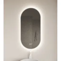 Gliss Design Aura badkamer spiegel mat wit 40x100 cm