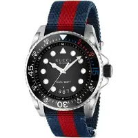 Gucci YA136210 Duikhorloge met zwarte wijzerplaat - Stijlvol en functioneel