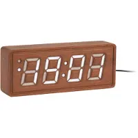Karlsson - Alarmklok Solid Wood Engraved Brown 2
