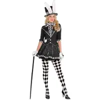 Amscan Kostüm verkleedkostuum dames Mad Hatter polyester zwart/wit