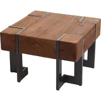 Mendler Salontafel -A15, woonkamertafel, massief rustiek dennenhout MVG-gecertificeerd ~ bruin 60x60cm