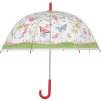 Esschert Design Paraplu voor kinderen - transparant - vlinder thema - Dia 70 cm - automatisch