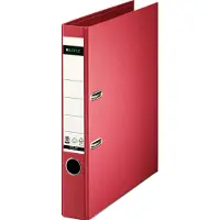 Leitz Vollpapier-Ordner, 180 Grad, DIN A4, 50 mm, rot Einband aus Hartpappe, farbiger Vollpapierüber