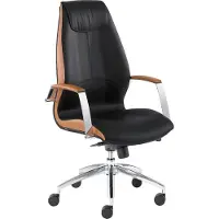 Leyform Directiestoel WAVE, met armleuningen, zwart/bruin