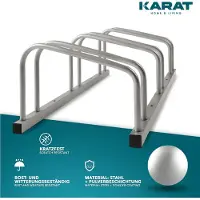 Karat Fietsenrek Linus - Voor Vloer- of Wandmontage - Verschillende Maten - Zilver - Voor 3 Fietsen