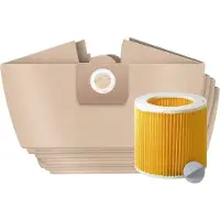 DParts 10x stofzuigerzakken en 1 filter - geschikt voor Karcher WD3 en MV3 series - met patroonfilter - nr. 6.959-130.0 - 69591300 - 6.414-552.0