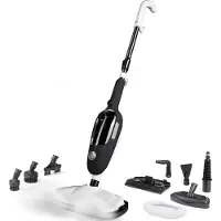 URGOODS Stoomreiniger 2 in 1 - Handstomer - Vlekkenreiniger - Met 8 Opzetstukken en 2 Microvezeldoeken - Bank, Vloer, Badkamer en Tapijt Reinigen - Zwart