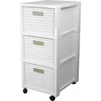 Rotho Country - Ladenkast - Ladesysteem plus 3 manden met witte met wielen