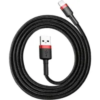 Baseus Lightning USB-kabel Cafule, 1,5A, 2 meter (zwart en rood)