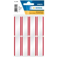 Herma Naam etiketten 54x19 mm wit/rood strepen verwijderbaar acetaat-zijde 16 st. - 20 stuks