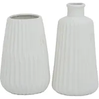 Boltze Vasen Set Esko 2-teilig weiß matt, Blumenvasen aus Keramik, ø ca. 8,5 cm