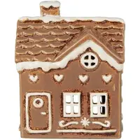 Ib Laursen - keramieken huisje - waxinelichthouder - kersthuisje peperkoek