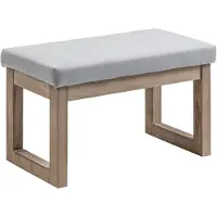 Aosom - Voetenbank - met Massief Houten Poten - Grijs - Natuur - 838-414V00
