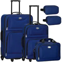 Juskys Trolley Reiskofferset / Kofferset Athen - 5-delig - Blauw