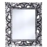 Home & Styling Wandspiegel Baroque - zilver - MDF frame - brede lijst - 43 x 54 cm