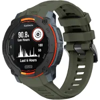 Strap-it Smartwatch siliconen bandje 'Perfect fit' - geschikt voor grotere Garmin Instinct 3 - 50mm (legergroen)