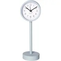 Gerimport Tafelklok - staand - metaal - grijs - 22 cm- kinderkamer klokje