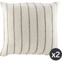Tiseco - Kussen ALMA (gevuld) - SET/2 - gestreept - 45x45 cm, groen