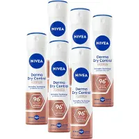 Nivea Derma Dry Control Deo Spray- Tot 96 uur bescherming - Deodorant Met DermaDry en melkzuur - Anti-transpirant - Voordeelverpakking - 6 x 150 ml