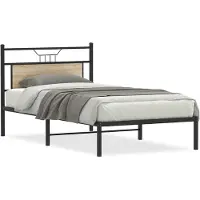vidaXL Bedframe zonder matras 107x203cm spaanplaat sonoma eikenkleurig