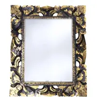 Home & Styling Wandspiegel Baroque - goud - mdf frame - brede lijst - 43 x 54 cm - Gang - Toilet - Kamer