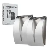 Saaf Handdoekhaakjes - 2 Stuks - Handdoekhaak Zelfklevend - Handdoekhouder Badkamer / Keuken - RVS - Zilver