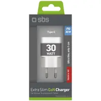 SBS Chargeur secteur Ultra slim Gan USB Type C 30 W Blanc