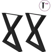 vidaXL Eettafelpoten 2 st 90x(72-73,3) cm staal zwart