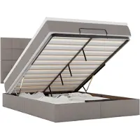 vidaXL Ottoman bed met matras en LED's 140x190cm stof taupe
