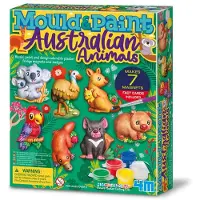 4M Knutselen - Giet En Verf - Australische Dieren - 7 Magneten - Creatief Speelgoed - 5+