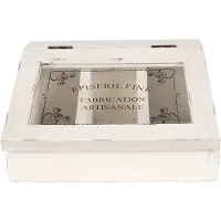 Clayre & Eef Theedoos 18x16x9 cm Wit Hout