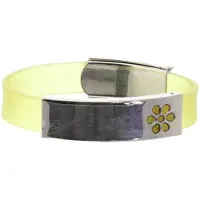 Behave – Armband dames siliconen – geel bloemdetail – sporty casual