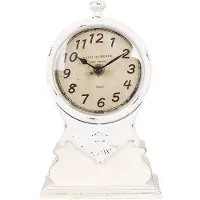 Clayre & Eef Staande Klok 14x6x23 cm Wit Hout