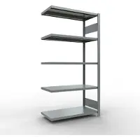 Schulte Lagertechnik MULTIplus 250 rekkensysteem zonder scharnieren, aanschroefbaar, lengte bout, 2000x1000x500 mm, 5 legborden, gegalvaniseerd