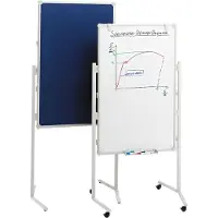 MAUL presentatiebord Pro, textiel, blauw/witbord + presentatiekaartenset met 360 kaarten en 200 pinnaalden