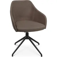 Topstar Conferentiestoel Sitness Life 2.1, draaibaar/zitting in hoogte verstelbaar, armleuningen, B 350-480 x D 460 x H 460-490 mm, 4-poots onderstel, aluminium zwart mat & stof, bruin