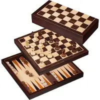 Philos Schaak/Dam/Backgammon Kassette Veld 30 mm, Koningshoogte 63 mm