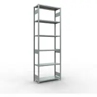 Schulte Lagertechnik MULTIplus250 boutloze rekken, 7 legborden, 3000 x 1000 x 400 mm, gegalvaniseerd, basisrek, 250 kg per legbord