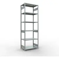 Schulte Lagertechnik MULTIplus250 rekken zonder schroeven, 3000 x 1000 x 600 mm, 7 legborden, gegalvaniseerd