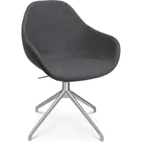 Topstar Vergaderstoel Sitness Life 2.0, draaibaar/zitting in hoogte verstelbaar, armleuningen, B 450 x D 390 x H 440-470 mm, 4-poots onderstel, mat aluminium & stof, anthr.